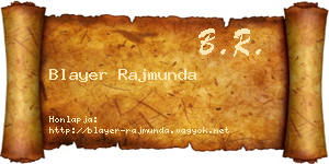 Blayer Rajmunda névjegykártya
